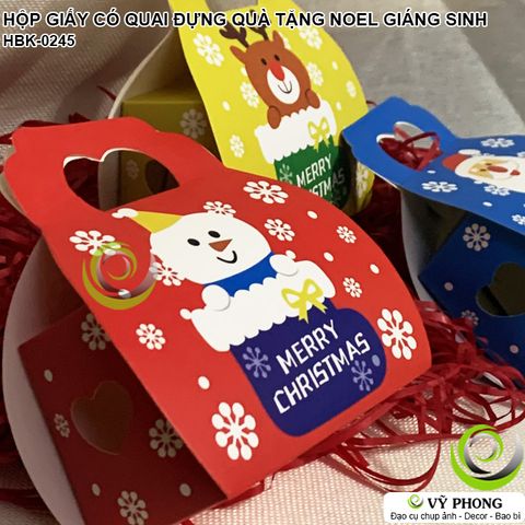  HỘP GIẤY ĐỰNG CÓ QUAI QUÀ TẶNG NOEL HỘP ĐỰNG BÁNH KẸO TRANG TRÍ DECOR TIỆC GIÁNG SINH CHRISTMAS HBK-0245 