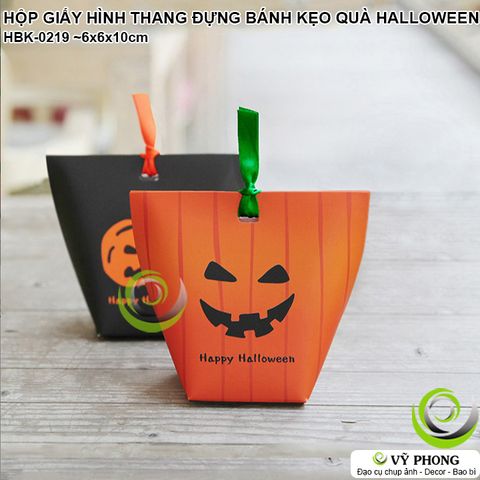  HỘP GIẤY HÌNH THANG ĐỰNG BÁNH KẸO HALLOWEEN HỘP ĐỰNG QUÀ TẶNG LỄ MA QUỶ TRICK OR TREAT BOO HBK-0219 