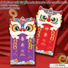 SET 4 BAO LÌ XÌ MỪNG TUỔI TẾT PHONG BÌ HÌNH ĐẦU LÂN SƯ CHÚC PHÚC TRANG TRÍ TÂN NIÊN XUÂN NĂM MỚI LX-0001