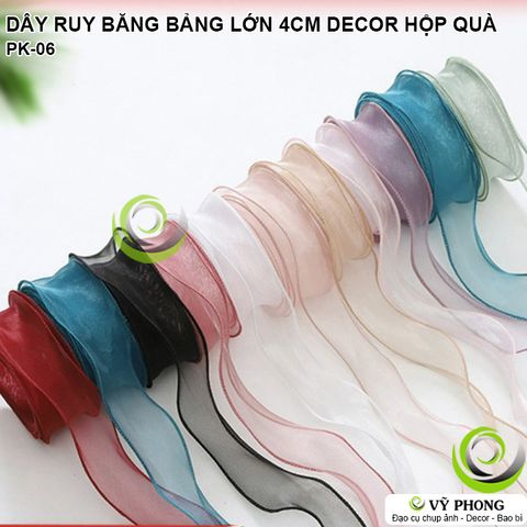  DÂY RUY BĂNG BẢNG LỚN 4CM BUỘC TRANG TRÍ DECOR HỘP QUÀ TẶNG HỘP BÁNH KEM PET TRANG TRÍ NHÀ PK-06 