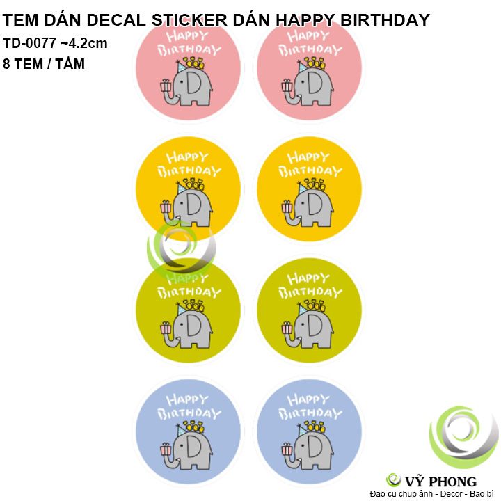 30 miếng dán stickers hình HAPPY BIRTHDAY CHÚC MỪNG SINH NHẬT   Shopee  Việt Nam