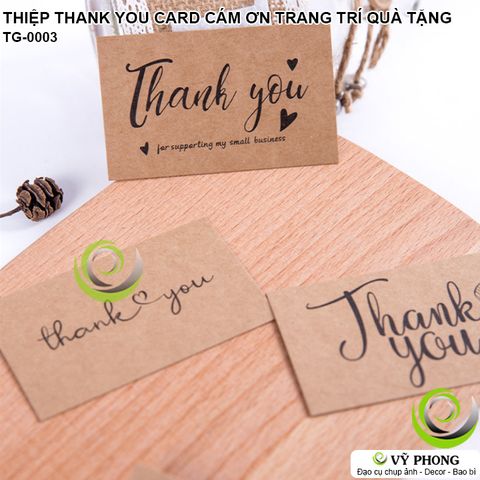  SET 50 THIỆP CÁM ƠN THANK YOU CARD BẰNG GIẤY KRAFT THIỆP TRANG TRÍ HỘP QUÀ TẶNG BAO BÌ HỘP HÀNG SHOP TRI ÂN TG-0003 