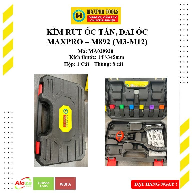 Kìm rút ốc tán/ Đai ốc Maxpro - Mã : M892(M3-M12)