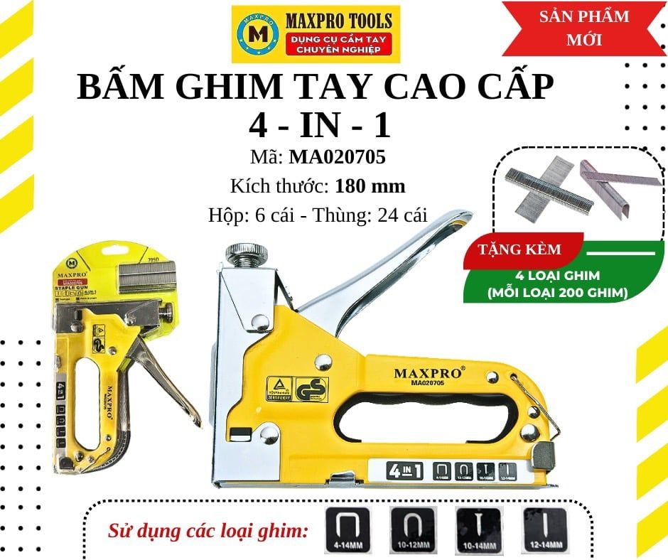 Bấm ghim tay 4-in-1 Maxpro