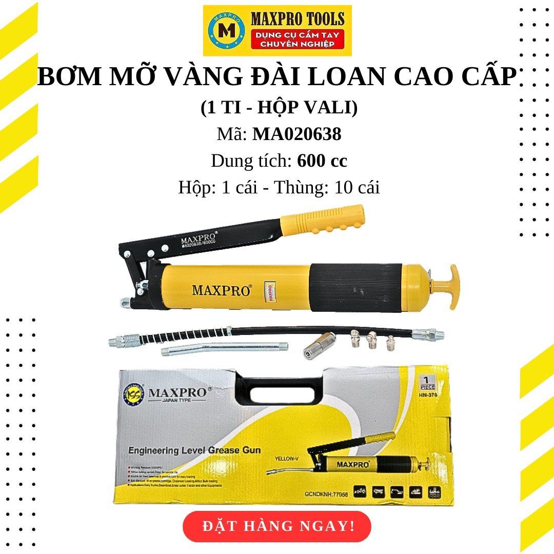 Bơm mỡ Vali Vàng 600CC