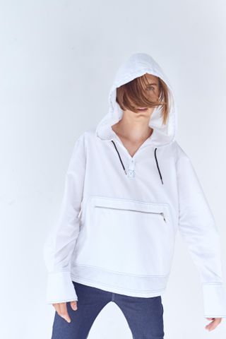 Half Button Hooded Shirt