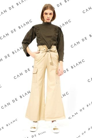 Cargo Flare Trousers With Belt