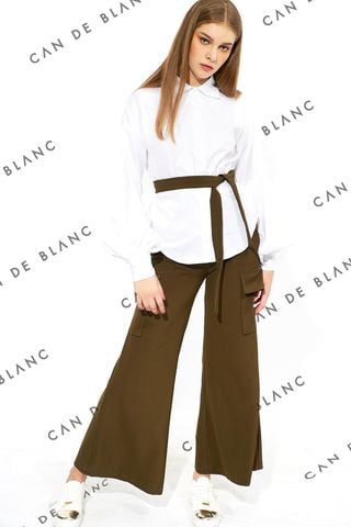 Cargo Flare Trousers With Belt