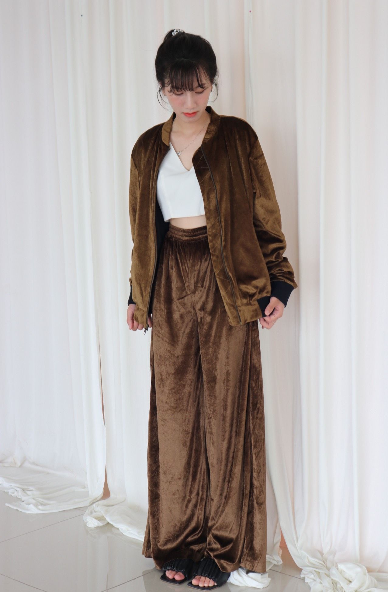 Velvet Palazzo Pants