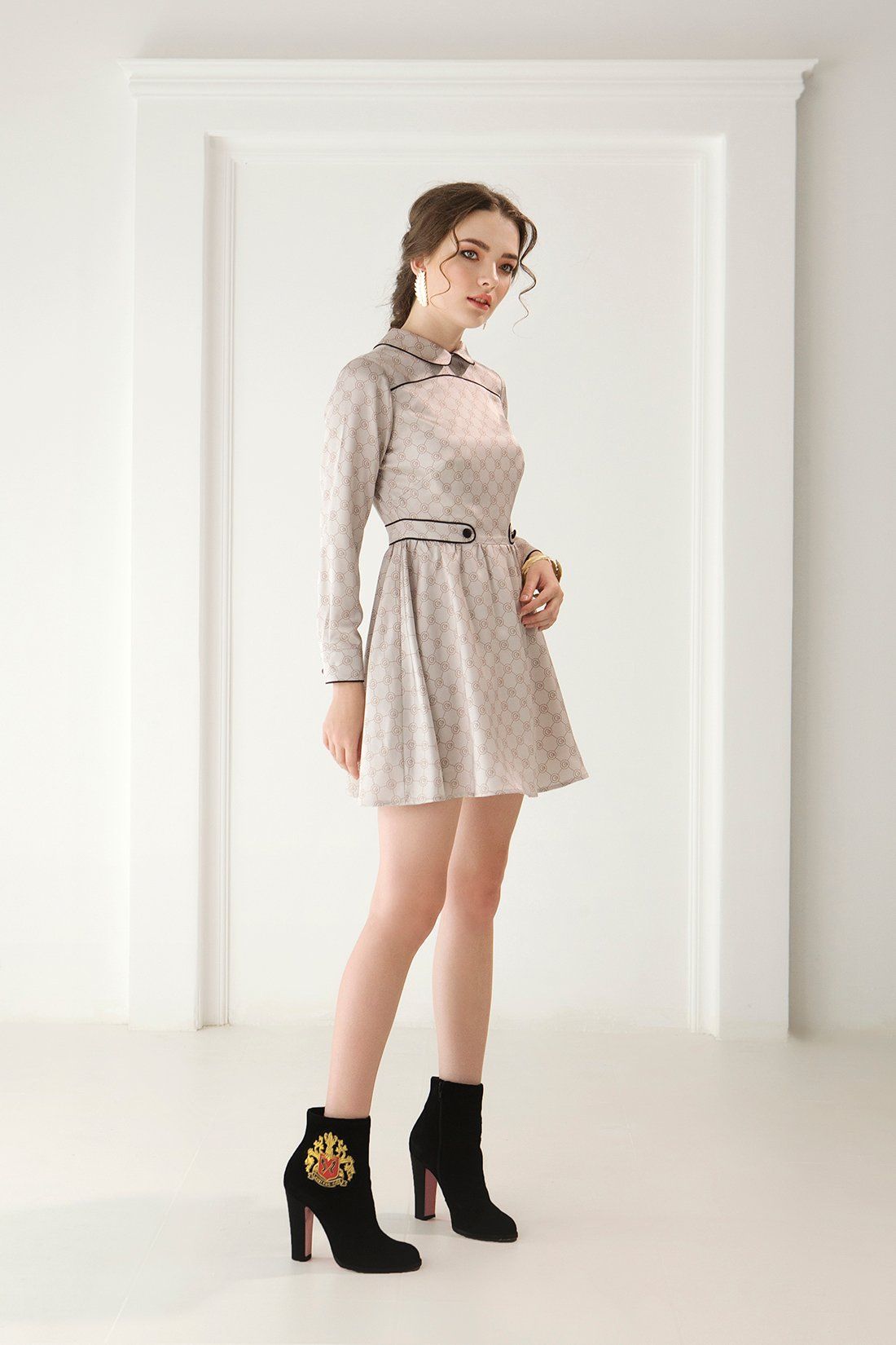 PeterPan Long Sleeve Signature Mini Dress