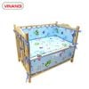 Bộ vây nệm mùng cotton Hàn Quốc cao cấp dành cho nôi gỗ VNN301