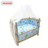 Bộ vây nệm mùng cotton Hàn Quốc cao cấp dành cho nôi gỗ VNN301