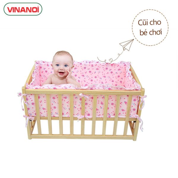 Nôi điện tự động VINANOI VNN201 Gỗ thông màu tự nhiên