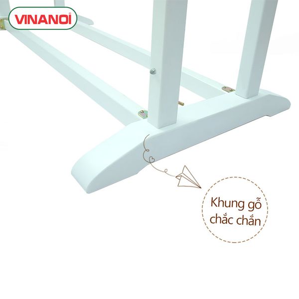 Nôi Điện Tự Động VINANOI VNN201T Gỗ Thông Cao Cấp Màu Trắng