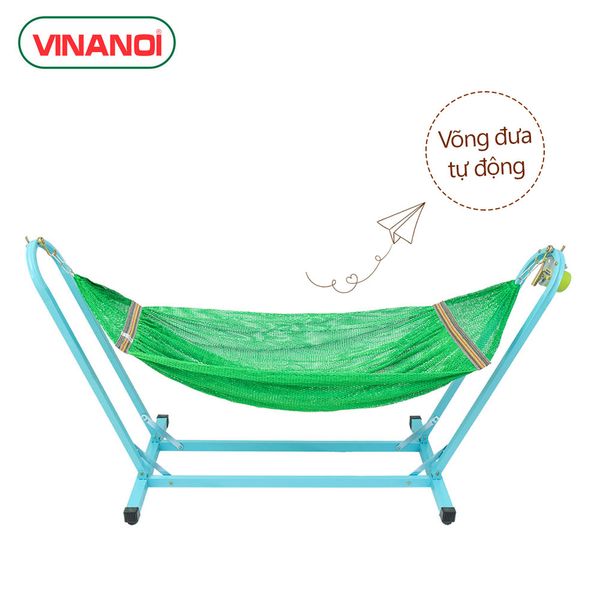 Nôi Võng Tự Động Cho Bé 2 Trong 1 VINANOI - NV35X Lòng Nôi Màu Xanh