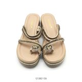  Sandal nữ đế xuồng đính đá thời trang 1212821103 Vàng 