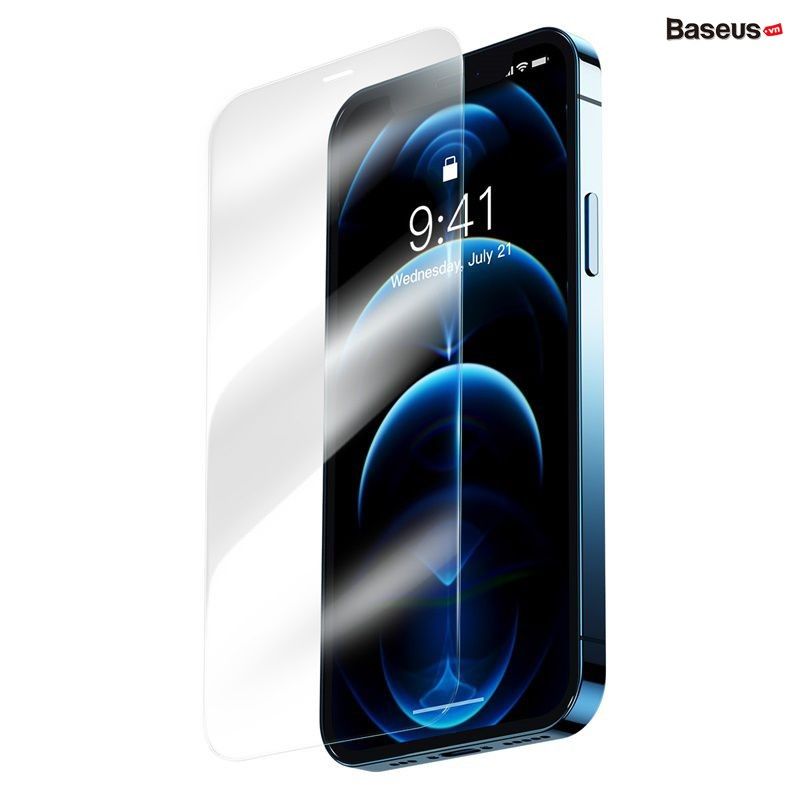 Kính cường lực dùng cho các dòng iPhone 12 Baseus 0.3mm Full-glass Super porcelain crystal Tempered Glass Film For iP 12 2020 (2 miếng/hộp)