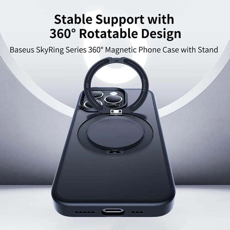 Ốp Lưng Chân Đế Từ Tính Baseus SkyRing Series 360° with Stand for iP15/16