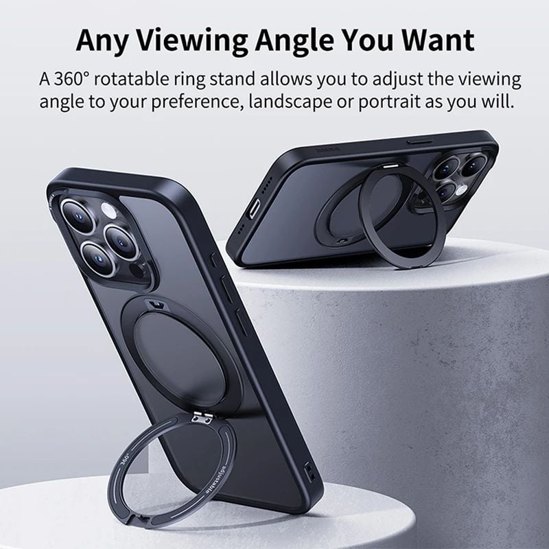 Ốp Lưng Chân Đế Từ Tính Baseus SkyRing Series 360° with Stand for iP15/16