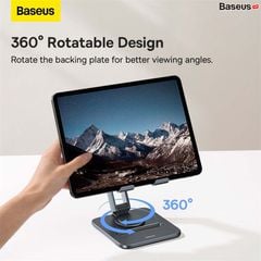 Giá Đỡ Máy Tính Bảng Baseus Desktop Biaxial Foldable Metal Stand Cho iPad Stable Xoay 360° Bằng Kim Loại Có Thể Gập Lại