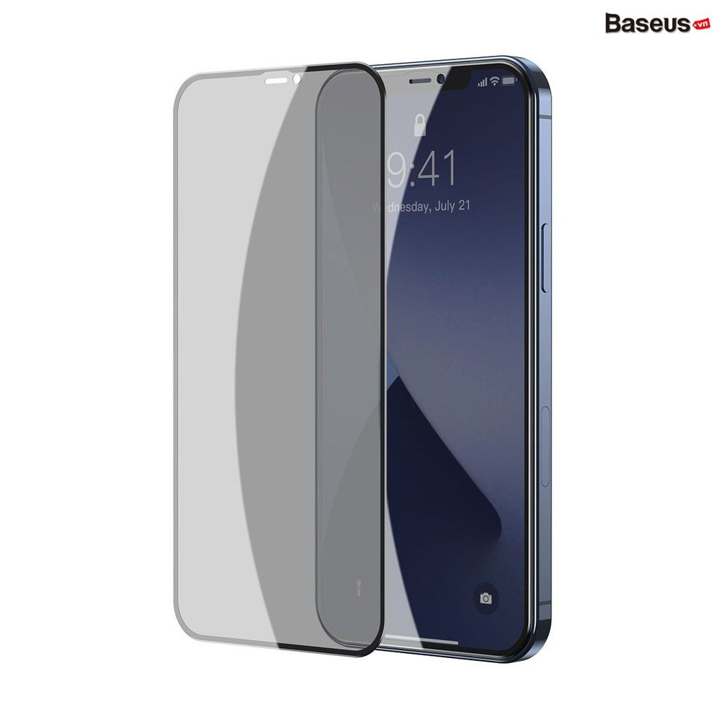 Kính cường lực Baseus 0.23mm iPhone 12 – Full viền, chống bể mép, mép dẻo PET, bộ 2 miếng, bền chắc