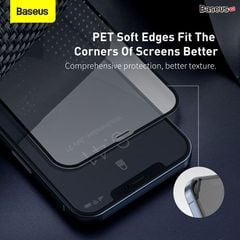 Kính cường lực Baseus 0.23mm iPhone 12 – Full viền, chống bể mép, mép dẻo PET, bộ 2 miếng, bền chắc