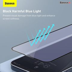 Kính cường lực full viền, chống bể mép dùng cho iPhone 12 Series Baseus 0.23mm Curved-screen Tempered Glass (02 Pcs/set, PET Soft Edge, Crack-resistant edges)