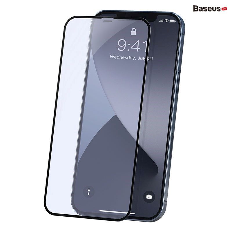 Kính cường lực full viền, chống bể mép dùng cho iPhone 12 Series Baseus 0.23mm Curved-screen Tempered Glass (02 Pcs/set, PET Soft Edge, Crack-resistant edges)