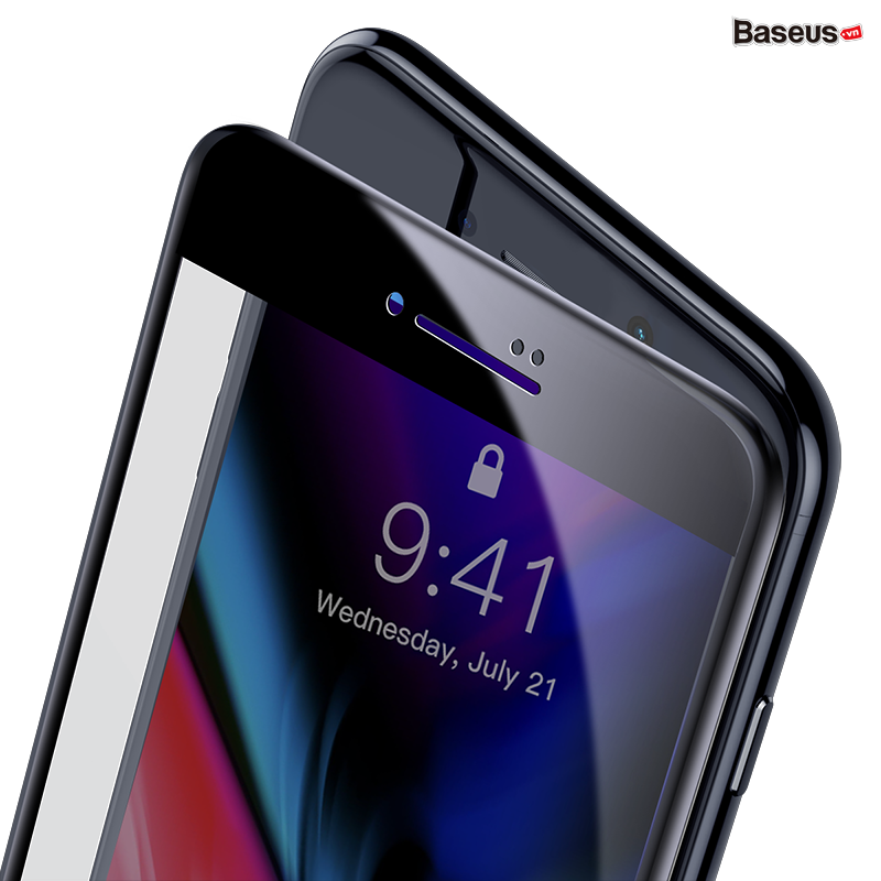 Bộ 2 kính cường lực Baseus – Full màn, 0.23mm, viền dẻo PET, chống bể mép, cho iPhone 7/8/Plus, ôm khít, độ bền cao