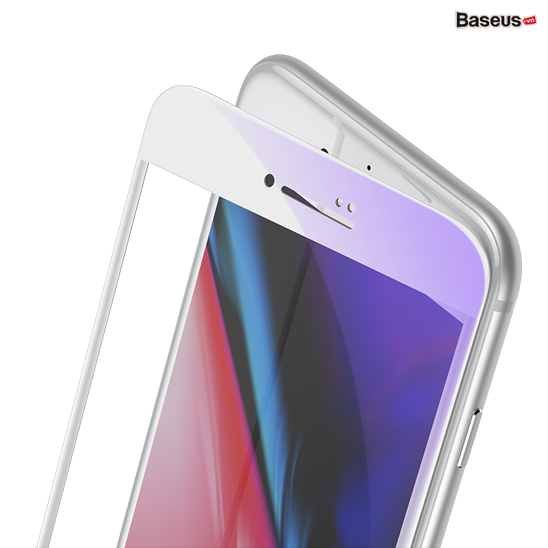 Bộ 2 kính cường lực Baseus – Full màn, 0.23mm, viền dẻo PET, chống bể mép, cho iPhone 7/8/Plus, ôm khít, độ bền cao