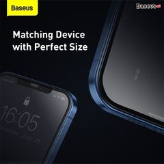 Kính cường lực nhám Baseus iPhone 12 – 0.25mm, chống vân tay, full viền, bộ 2 miếng, chống bám cực tốt