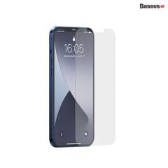 Kính cường lực nhám Baseus iPhone 12 – 0.25mm, chống vân tay, full viền, bộ 2 miếng, chống bám cực tốt