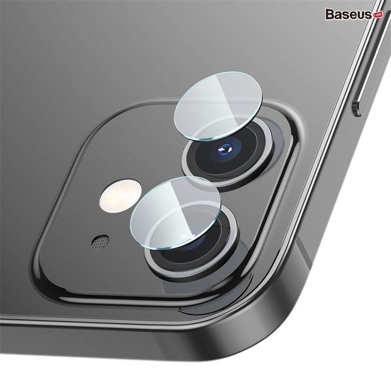 Bộ kính cường lực chống trầy Camera Baseus Gem Camera Lens Protective Film dùng cho iPhone 12 Series (0.25mm , 2 bộ/hộp)