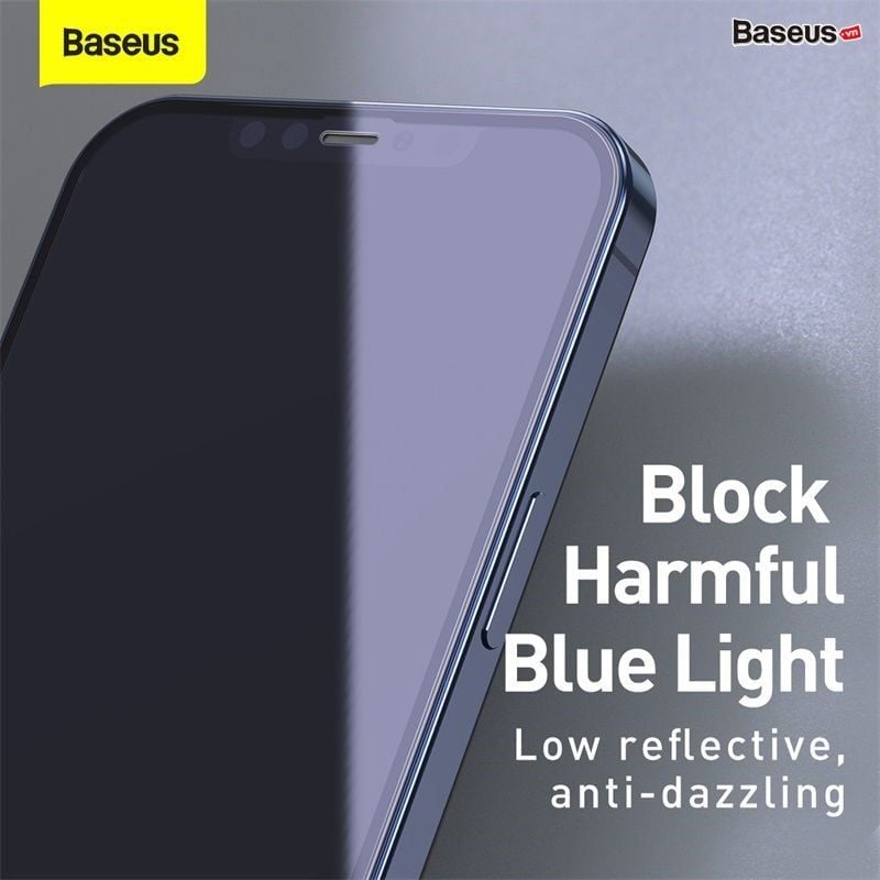 Kính cường lực 3D Baseus – Full viền, 0.3mm, dùng cho iPhone 12 Series, bộ 2 miếng, chống trầy xước, full màn hình