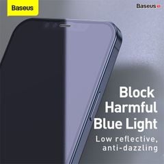 Kính cường lực 3D Baseus – Full viền, 0.3mm, dùng cho iPhone 12 Series, bộ 2 miếng, chống trầy xước, full màn hình