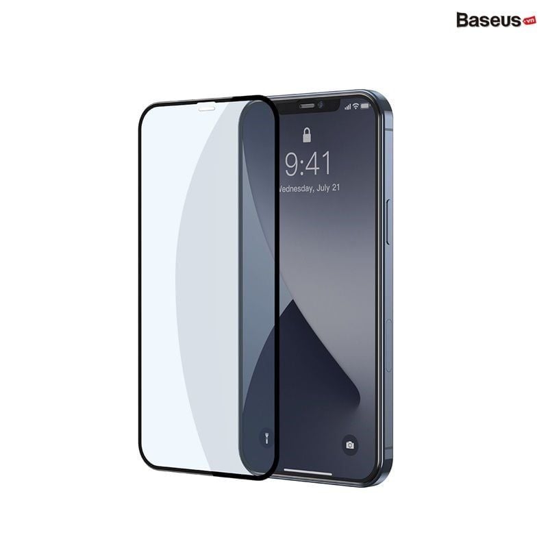 Kính cường lực 3D Baseus – Full viền, 0.3mm, dùng cho iPhone 12 Series, bộ 2 miếng, chống trầy xước, full màn hình