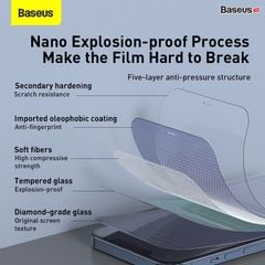 Kính cường lực 5 lớp chống trầy, siêu bền dùng cho iPhone 12 Series Baseus Full-Glass Tempered Glass Film (0.3mm, Bộ 2 miếng)