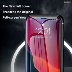 Kính cường lực 3D, 5 lớp chống trầy dùng cho iPhone 11/Pro/Pro Max Baseus Full-Screen and Full-glass Tempered Glass (0.3mm, full kính, full viền, Bộ 2 cái + Khung cố định hỗ trợ dán)