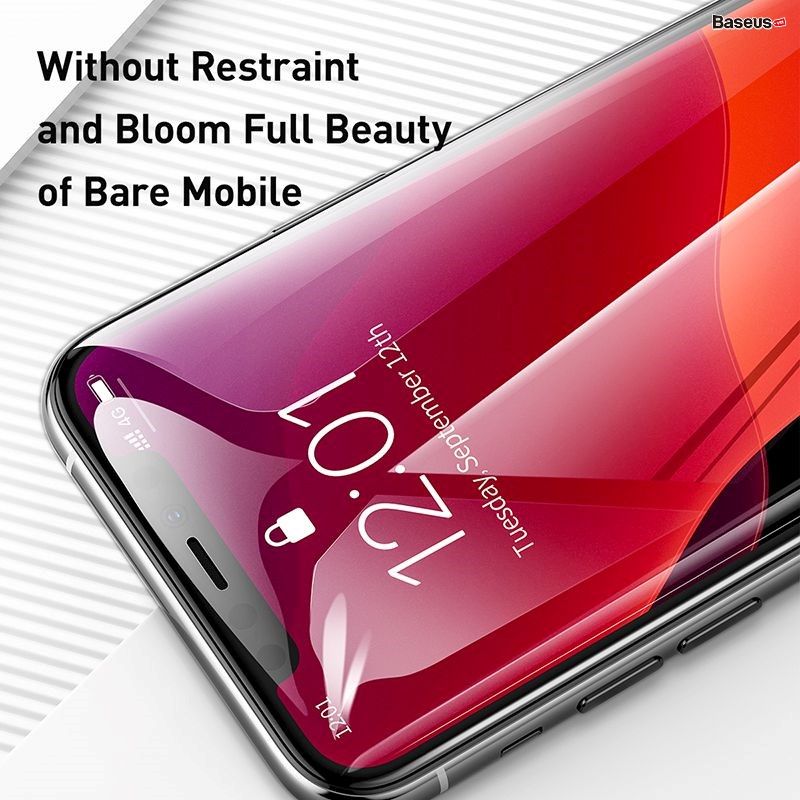 Kính cường lực 3D, 5 lớp chống trầy dùng cho iPhone 11/Pro/Pro Max Baseus Full-Screen and Full-glass Tempered Glass (0.3mm, full kính, full viền, Bộ 2 cái + Khung cố định hỗ trợ dán)