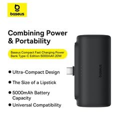 Pin Sạc Dự Phòng Mini Baseus Compact Fast Charging Power Bank Type-C Edition 5000mAh 20W