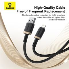 Cáp Sạc Nhanh Baseus Dura Series USB to Lightning 2.4A (480Mbps)