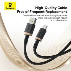 Cáp Sạc Nhanh Baseus Dura Series USB to Type-C 60W (480Mbps)