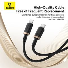 Cáp Sạc Nhanh Baseus Dura Series C to C 100W (20V/5A, 480Mbps)