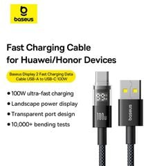 Cáp Sạc Nhanh USB to Type-C Baseus Display 2 100W (Digital Display, 480Mbps)