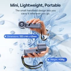 Quạt Cầm Tay Baseus GoTrip DT1 High-Speed (4000mAh, 8.5H, Digital Display, 19000RPM & 5m/s, 5 Speed Settings, 90° Foldable)