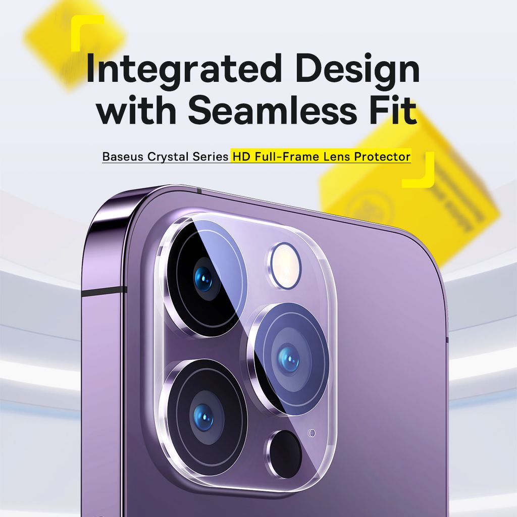 Kính Bảo Vệ Camera Baseus Crystal Series HD Full-frame for iP 15/16 Series (Pack of 2 with 2 cleaning kits)