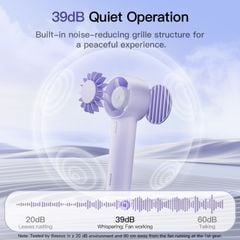 Quạt Cầm Tay Baseus GoTrip DT1 Mini (1200mAh, Five-Blade Turbo Fan with 4 M/S Powerful Wind, 10000RPM, 39dB Quiet Operation, 4H, 3 Speed Settings)