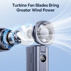 Quạt Cầm Tay Baseus GoTrip DT1 High-Speed (4000mAh, 8.5H, Digital Display, 19000RPM & 5m/s, 5 Speed Settings, 90° Foldable)