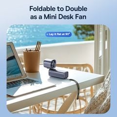Quạt Cầm Tay Baseus GoTrip DT1 High-Speed (4000mAh, 8.5H, Digital Display, 19000RPM & 5m/s, 5 Speed Settings, 90° Foldable)