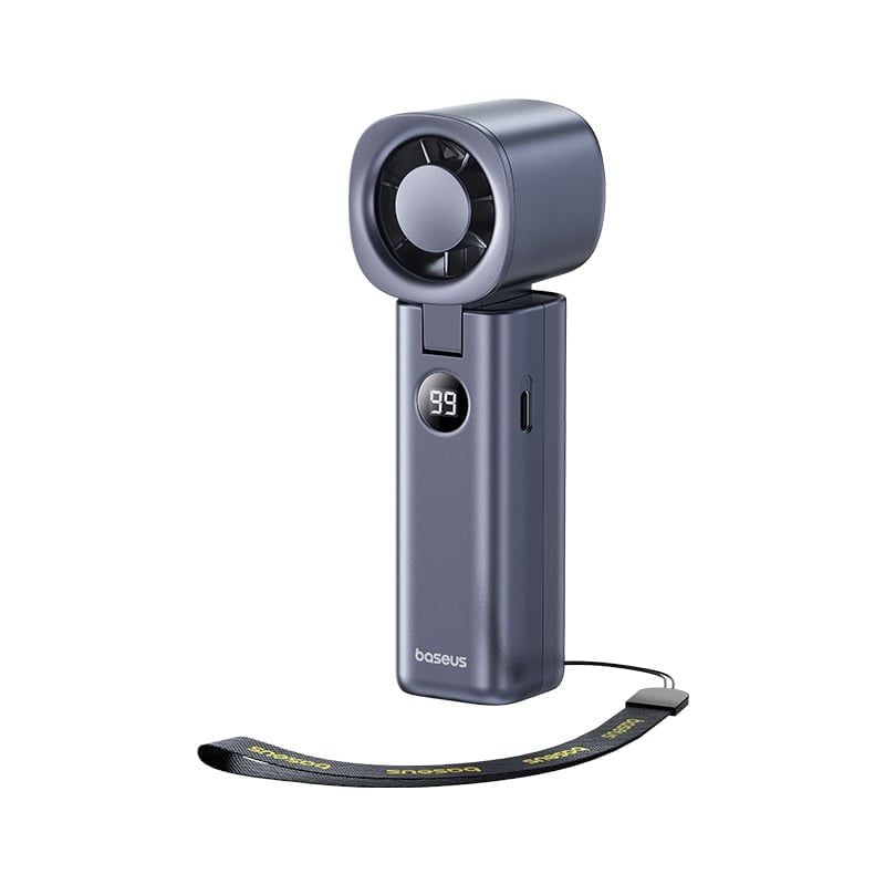 Quạt Cầm Tay Baseus GoTrip DT1 High-Speed (4000mAh, 8.5H, Digital Display, 19000RPM & 5m/s, 5 Speed Settings, 90° Foldable)